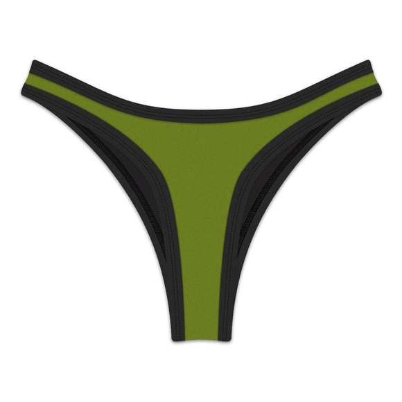 Hoaka Neoprene Bikini Set Green Modern Bottoms and Ryu Top Large - Picture 4 of 8